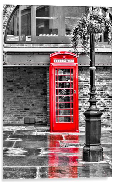red box Phone case Acrylic by pixelviii Photography