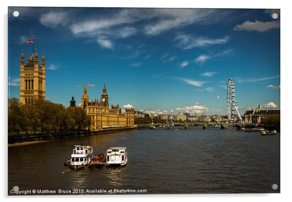 Thames scene from Lambeth Bridge Acrylic by Matthew Bruce