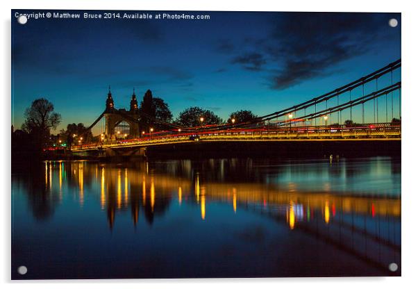  Hammersmith Bridge at night Acrylic by Matthew Bruce