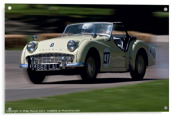 Classic Triumph Car Racing Acrylic by Philip Pound