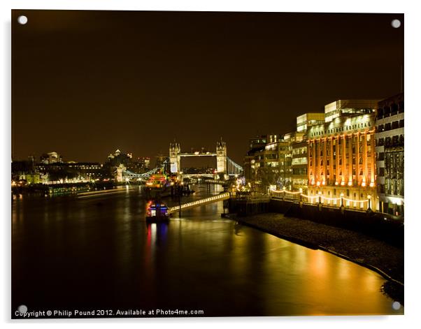 Tower Bridge at Night Acrylic by Philip Pound