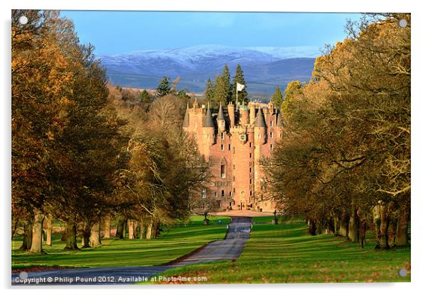 Glamis Castle in Scotland Acrylic by Philip Pound