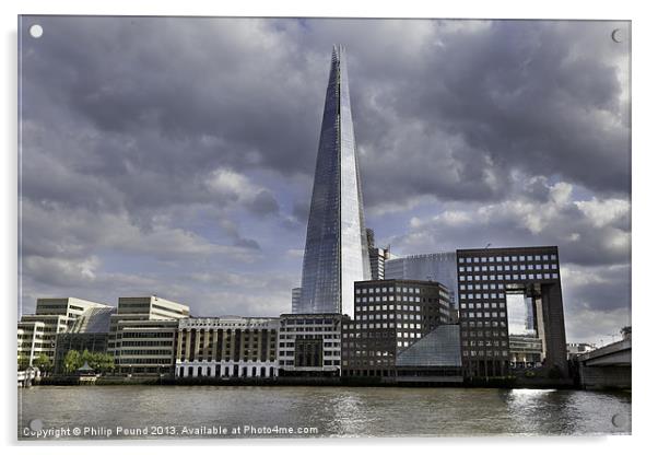 London Shard Panorama Acrylic by Philip Pound