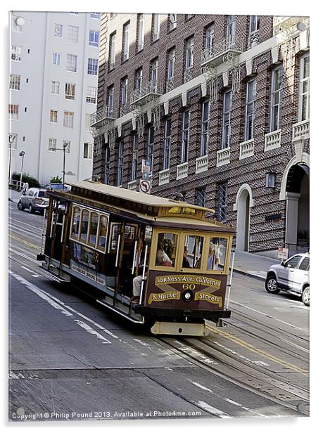 Tram in San Francisco Acrylic by Philip Pound