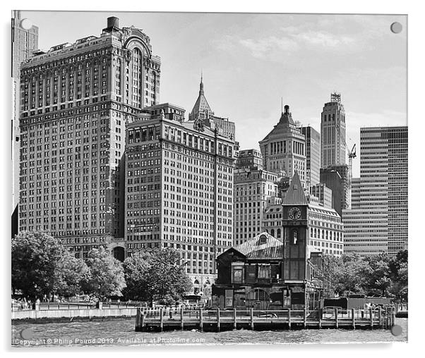 Manhattan Pier A New York Acrylic by Philip Pound