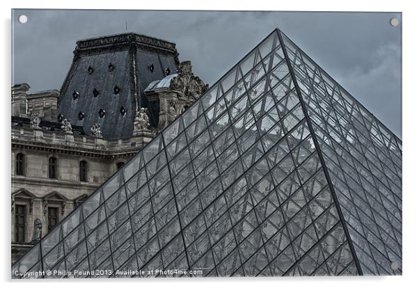 Pyramid at the Louvre Museum Paris Acrylic by Philip Pound