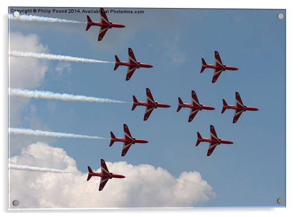  Nine Red Arrow Jets in Formation Acrylic by Philip Pound