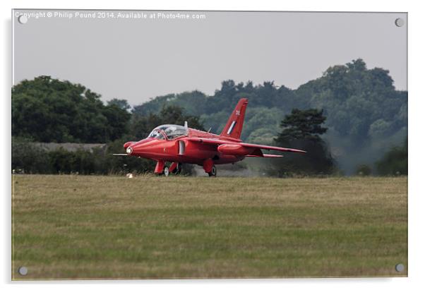  RAF Red Arrows Jet Preparing for Take Off Acrylic by Philip Pound