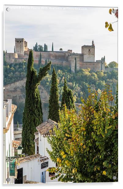  Looking at the Alhambra Palace from the Albaicin  Acrylic by Philip Pound