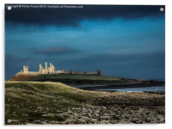 Dunstanburgh Castle in Northumberland  Acrylic by Philip Pound