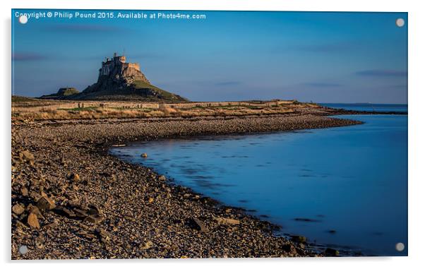  High Tide at Lindisfarne Castle Acrylic by Philip Pound