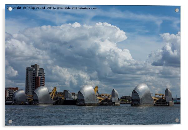 Thames Barrier in London Acrylic by Philip Pound