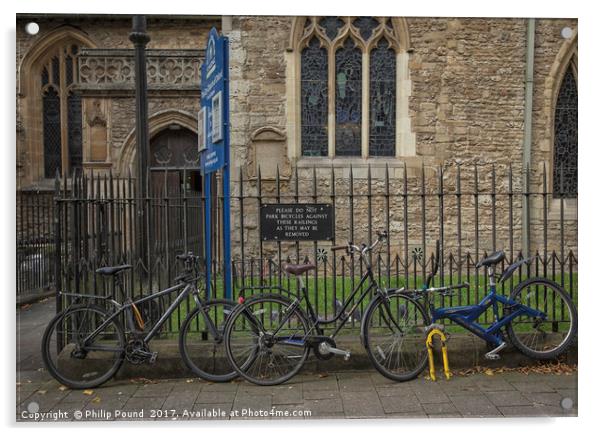 No Bicycles Acrylic by Philip Pound