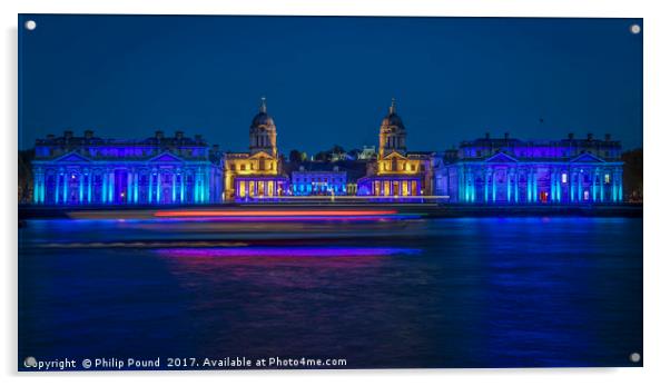 Royal Naval College Greenwich at Night Acrylic by Philip Pound