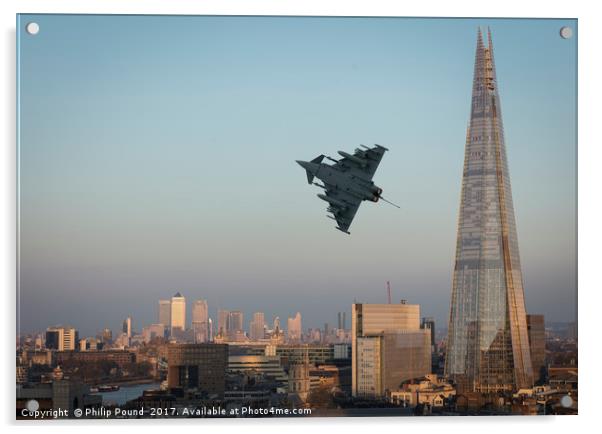 RAF Eurofighter Typhoon and The Shard Acrylic by Philip Pound