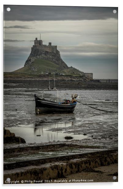 Lindisfarne Castle on the Holy Island in Northumbe Acrylic by Philip Pound