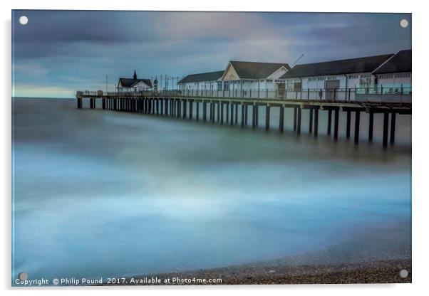 Southwold Pier Acrylic by Philip Pound