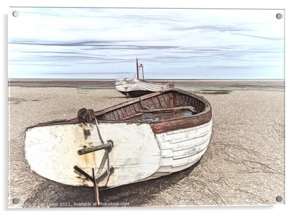 Boats On a Shingle Beach Acrylic by Ian Lewis