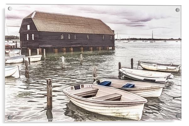 Bosham Quayside  Acrylic by Ian Lewis