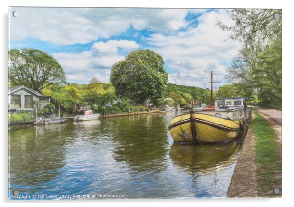The Thames Path at Henley Acrylic by Ian Lewis