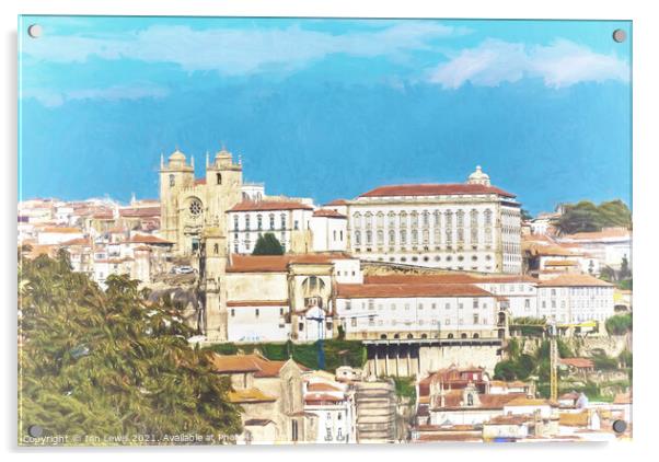A View Of Old Porto Acrylic by Ian Lewis