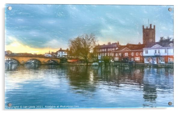 Henley on Thames a Digital Sketch Acrylic by Ian Lewis