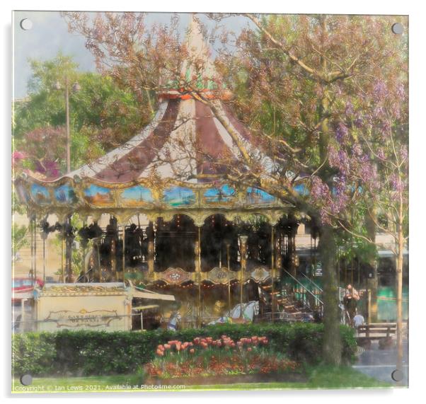 Carousel By The Seine Acrylic by Ian Lewis