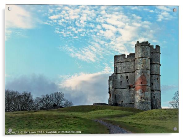 Donnington Castle Gatehouse Acrylic by Ian Lewis
