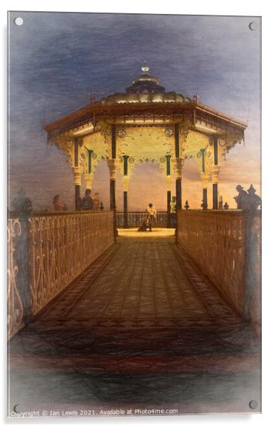 Break Dancing in the Bandstand Acrylic by Ian Lewis