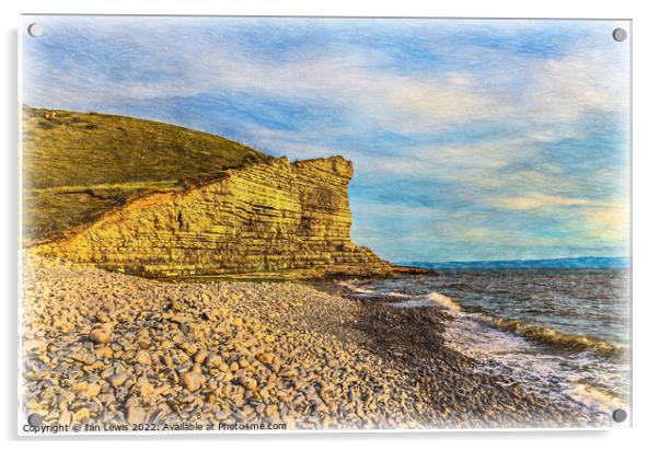 Evening Sun at Nash Point Acrylic by Ian Lewis