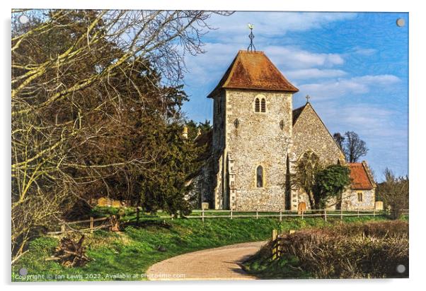 Aldworth Parish Church in Berkshire Acrylic by Ian Lewis