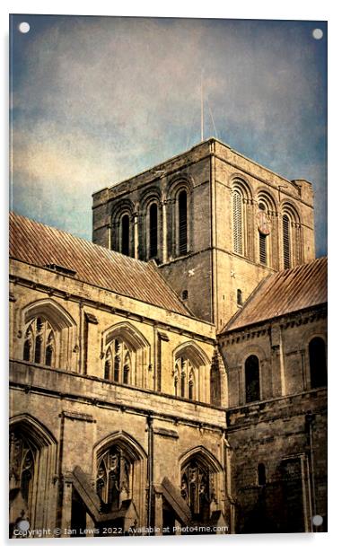 Winchester Cathedral Tower Acrylic by Ian Lewis