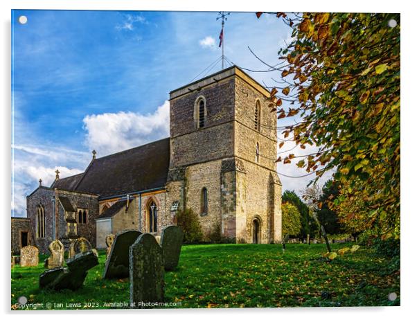 Church of St Mary Kintbury Acrylic by Ian Lewis