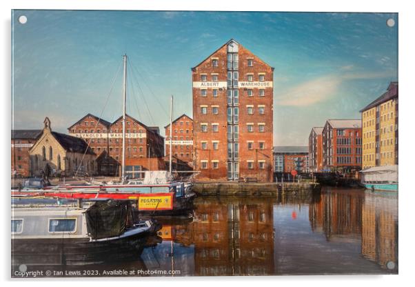 Reflections at Gloucester's Historic Docks Acrylic by Ian Lewis
