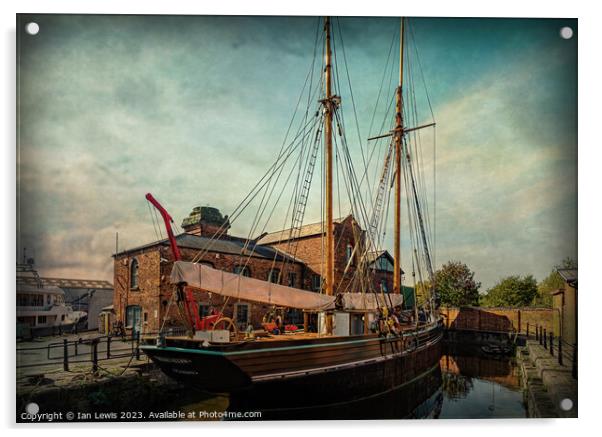 Tall Ship in Dock at Gloucester Acrylic by Ian Lewis