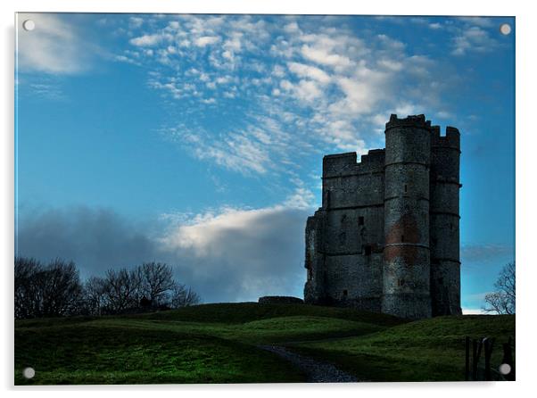 Donnington Castle Newbury Acrylic by Ian Lewis