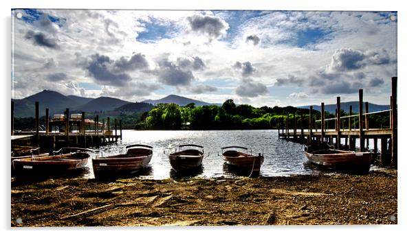 End of the Day Derwentwater Acrylic by Ian Lewis