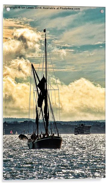 Sailing Barge Acrylic by Ian Lewis