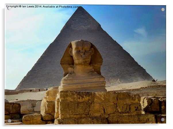 The Sphynx and Great Pyramid Acrylic by Ian Lewis