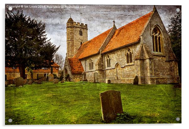 Church at Little Wittenham Acrylic by Ian Lewis