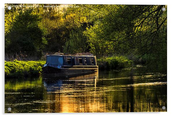 Evening on the Kennet Acrylic by Ian Lewis