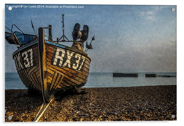 Hastings Fishing Boat Acrylic by Ian Lewis