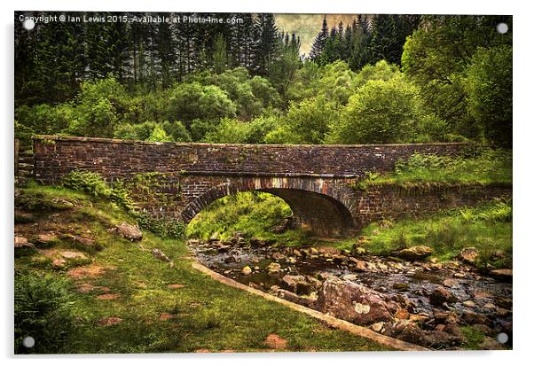  Bridge Over The Caerfanell Acrylic by Ian Lewis
