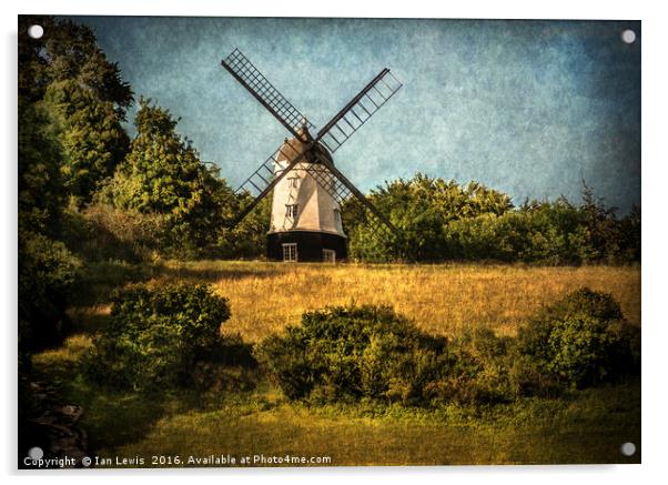 Cobstone Windmill Above Turville Acrylic by Ian Lewis