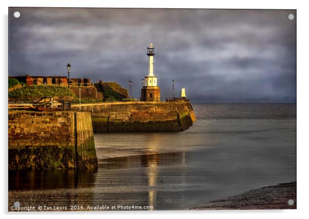 Early Morning At Maryport Harbour Acrylic by Ian Lewis