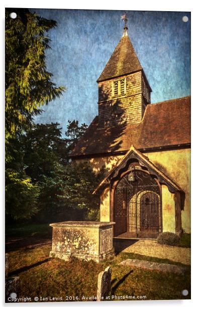 St Laurence Church Tidmarsh Acrylic by Ian Lewis