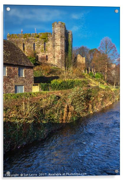 Brecon Castle Acrylic by Ian Lewis