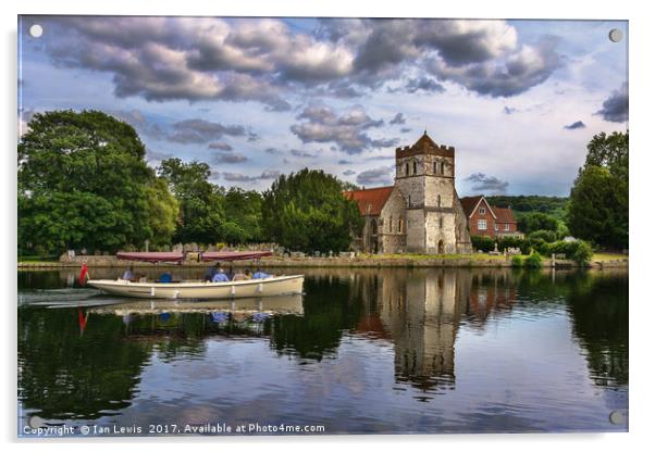 Boating At Bisham Acrylic by Ian Lewis