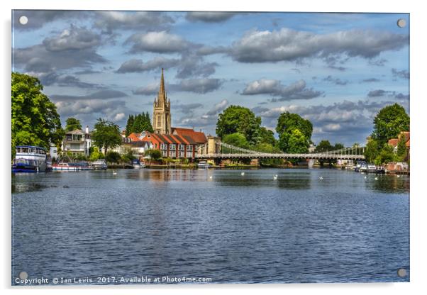 Marlow on Thames Acrylic by Ian Lewis