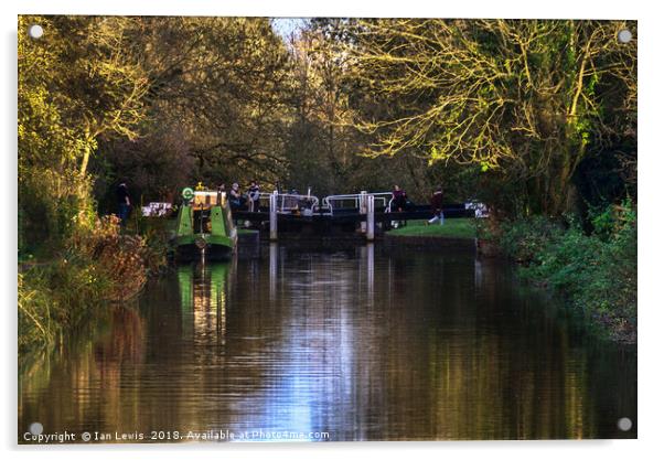 Activity At Heale's Lock Acrylic by Ian Lewis
